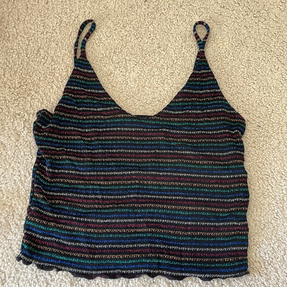 Forever 21 Rainbow Sparkly Tank Top (medium)